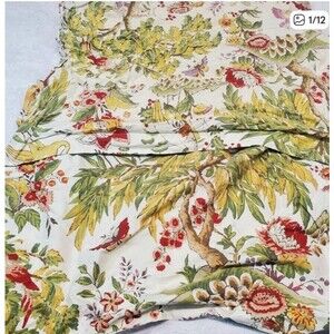 Pottery Barn Cream Spring Green Leaf Bird King Duvet